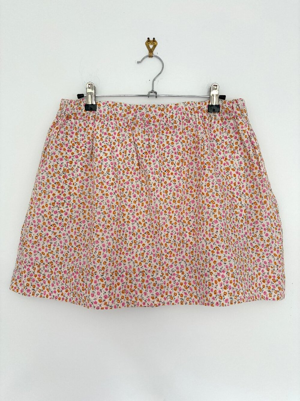 NWT J. Crew Orange and Pink Floral Cotton Mini Skirt Women's Small